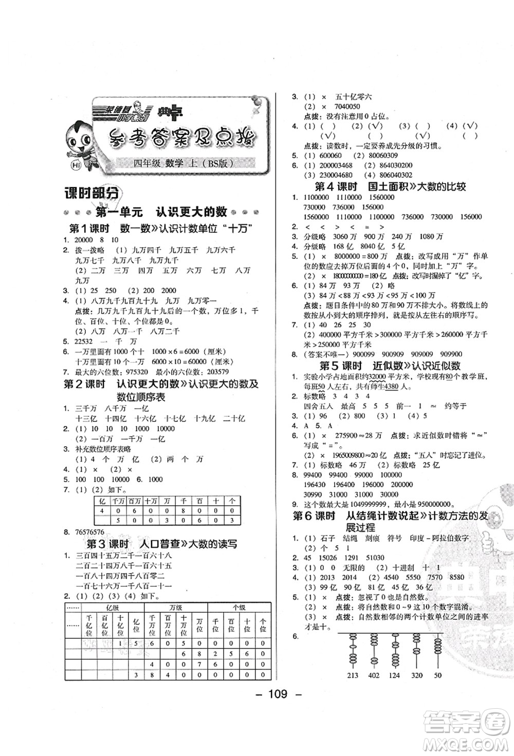 陜西人民教育出版社2021典中點(diǎn)綜合應(yīng)用創(chuàng)新題四年級(jí)數(shù)學(xué)上冊(cè)BS北師大版答案