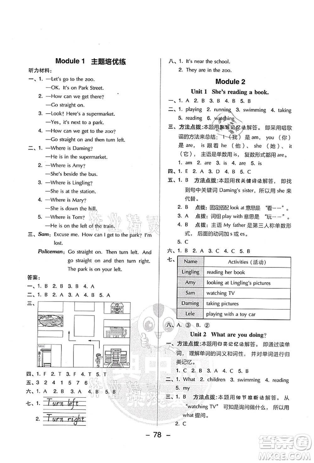 吉林教育出版社2021典中點綜合應(yīng)用創(chuàng)新題四年級英語上冊WY外研版答案