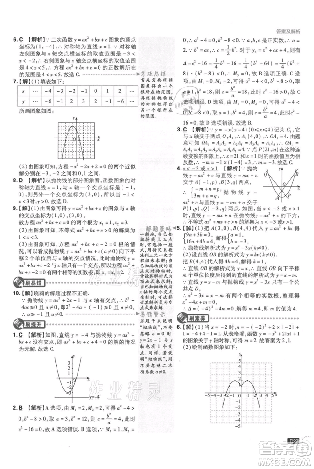 開明出版社2021初中必刷題九年級(jí)上冊(cè)數(shù)學(xué)人教版參考答案