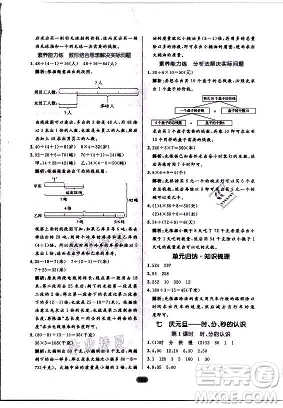 沈陽出版社2021黃岡名師天天練數(shù)學(xué)三年級上冊六三學(xué)制青島版答案