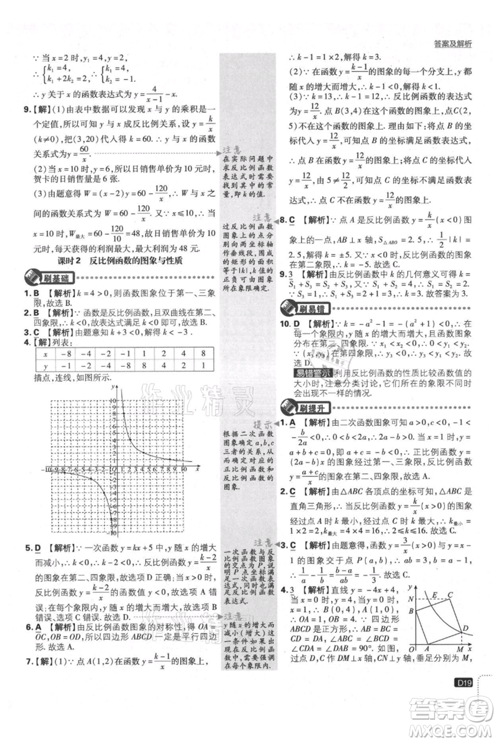 開明出版社2021初中必刷題九年級上冊數(shù)學滬科版參考答案