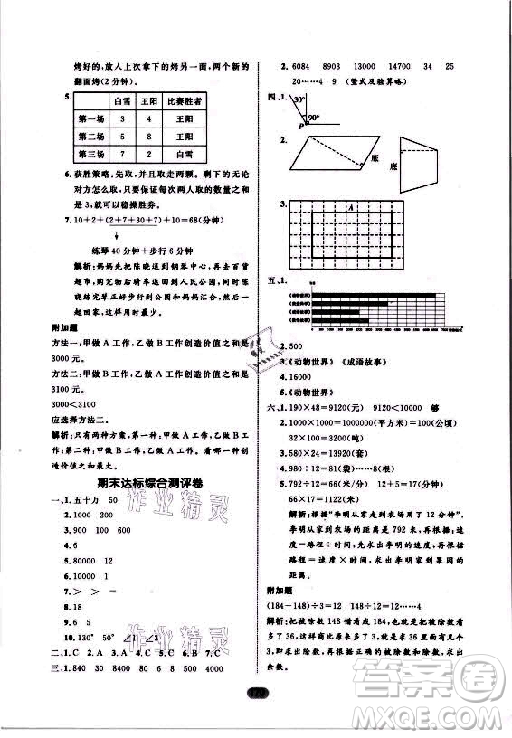 沈陽(yáng)出版社2021黃岡名師天天練數(shù)學(xué)四年級(jí)上冊(cè)人教版答案