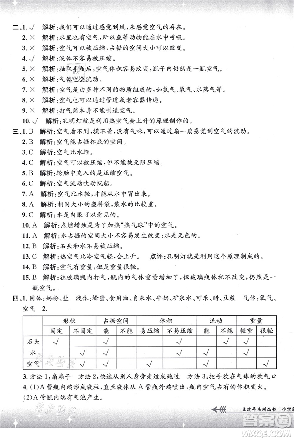 浙江工商大學(xué)出版社2021孟建平系列叢書(shū)小學(xué)單元測(cè)試三年級(jí)科學(xué)上冊(cè)J教科版答案