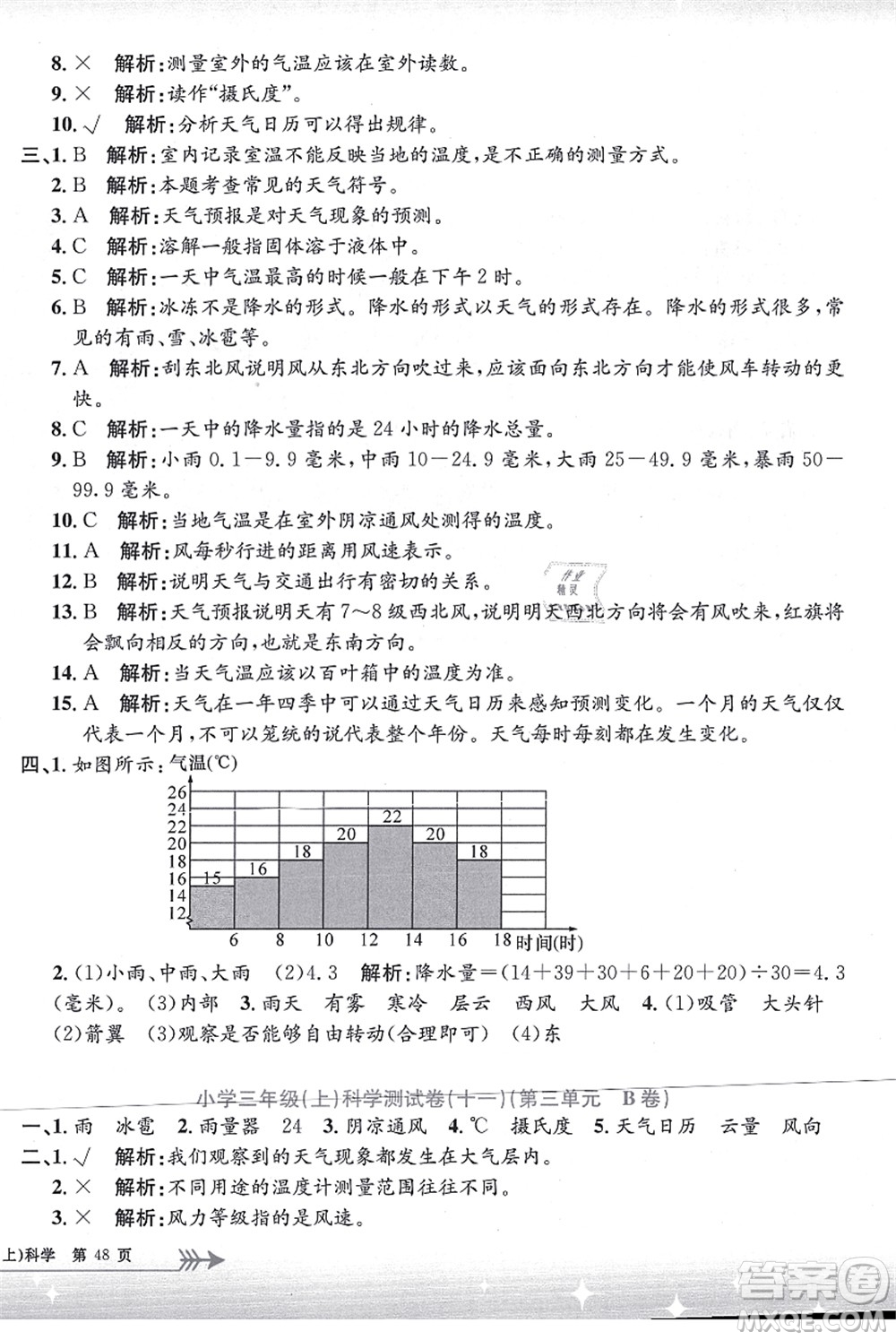 浙江工商大學(xué)出版社2021孟建平系列叢書(shū)小學(xué)單元測(cè)試三年級(jí)科學(xué)上冊(cè)J教科版答案