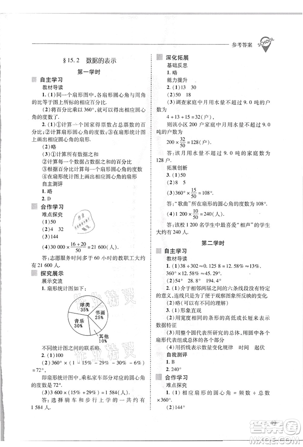 山西教育出版社2021新課程問題解決導(dǎo)學(xué)方案八年級數(shù)學(xué)上冊華東師大版答案