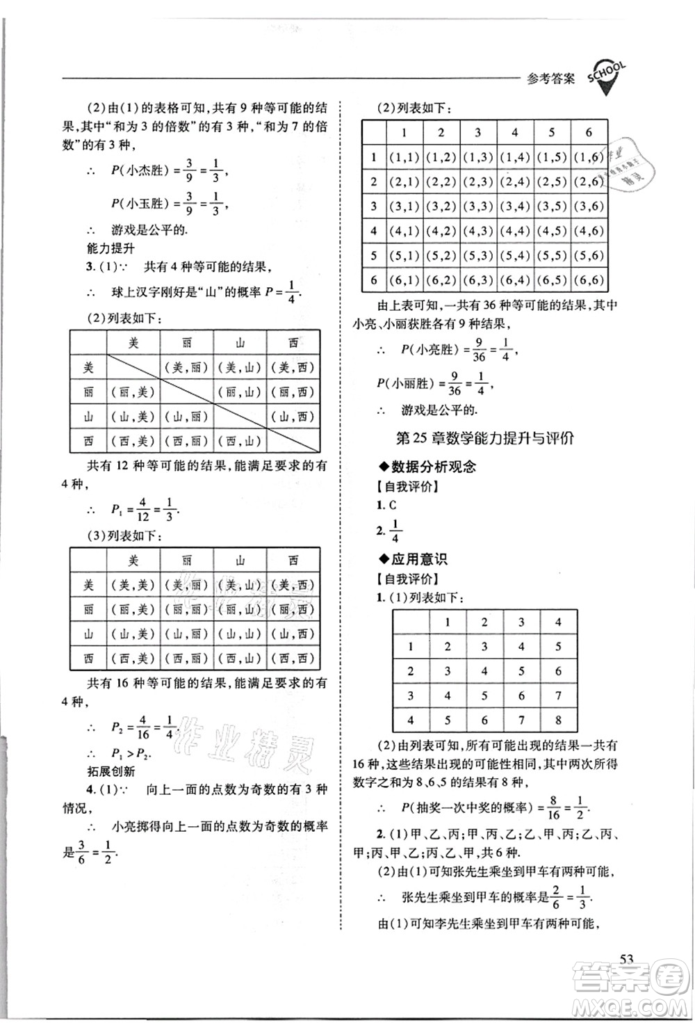 山西教育出版社2021新課程問題解決導(dǎo)學(xué)方案九年級數(shù)學(xué)上冊華東師大版答案