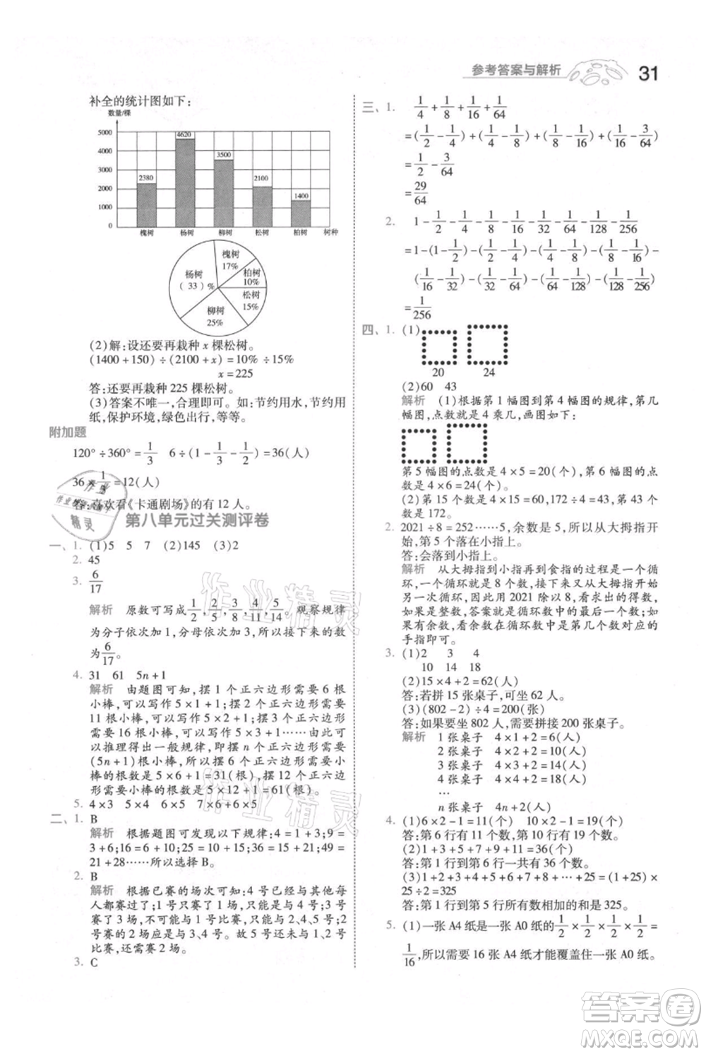 南京師范大學(xué)出版社2021一遍過六年級上冊數(shù)學(xué)人教版參考答案