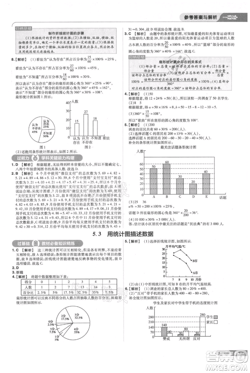 南京師范大學(xué)出版社2021一遍過七年級上冊數(shù)學(xué)滬教版參考答案