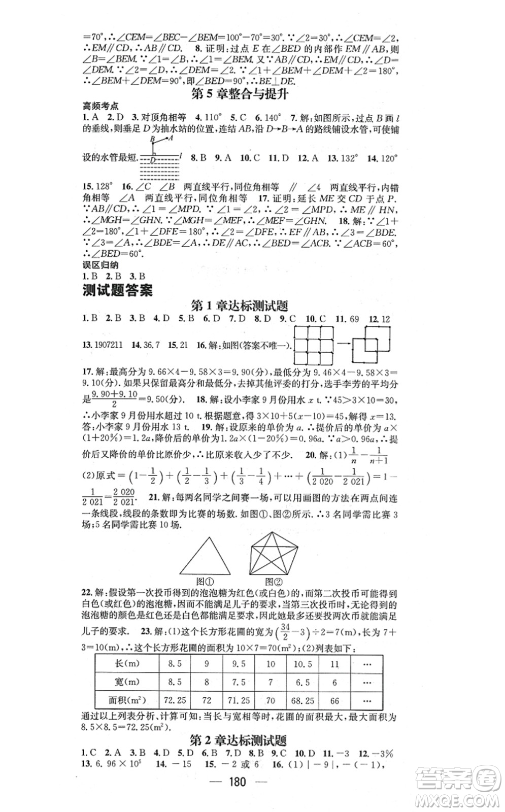 廣東經(jīng)濟(jì)出版社2021名師測(cè)控七年級(jí)數(shù)學(xué)上冊(cè)華師版答案