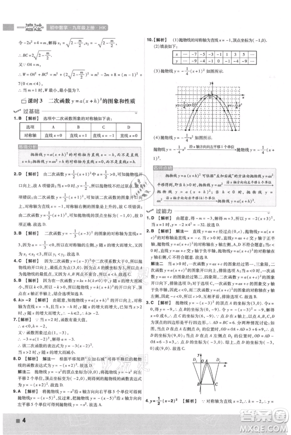 南京師范大學(xué)出版社2021一遍過(guò)九年級(jí)上冊(cè)數(shù)學(xué)滬科版參考答案