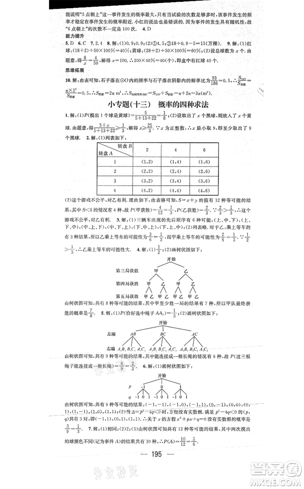 江西教育出版社2021名師測控九年級數學上冊RJ人教版答案