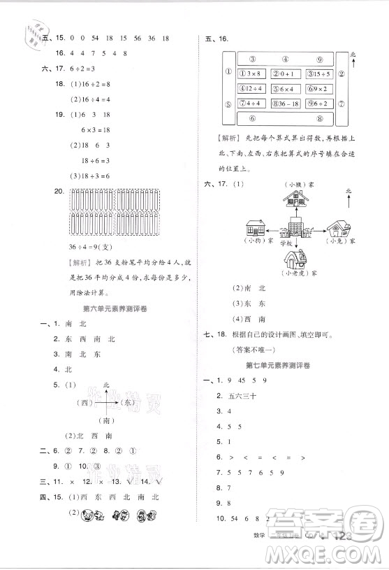 開明出版社2021全品學(xué)練考數(shù)學(xué)二年級上冊QD青島版答案