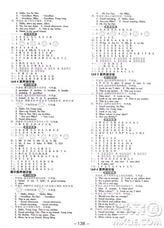 開明出版社2021全品學(xué)練考英語(yǔ)三年級(jí)起點(diǎn)三年級(jí)上冊(cè)YL譯林版答案