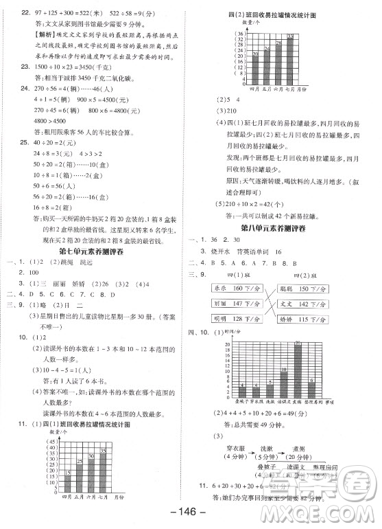 開明出版社2021全品學練考數學四年級上冊RJ人教版答案