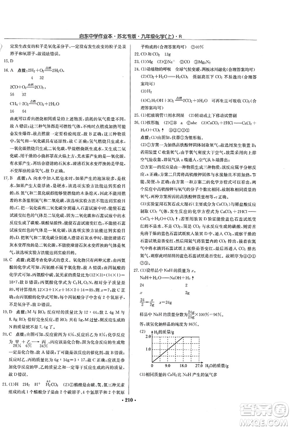 龍門(mén)書(shū)局2021啟東中學(xué)作業(yè)本九年級(jí)化學(xué)上冊(cè)R人教版蘇北專(zhuān)版答案