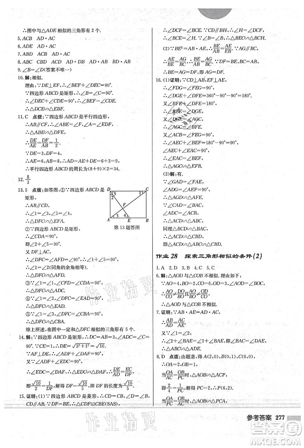 龍門書局2021啟東中學(xué)作業(yè)本九年級數(shù)學(xué)上冊BS北師版答案