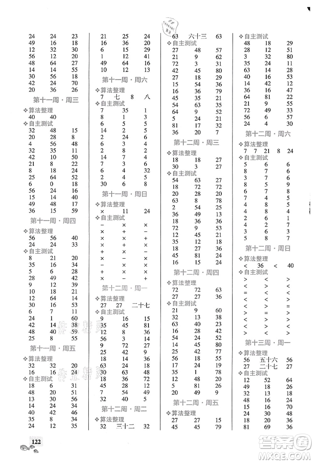 遼寧教育出版社2021小學(xué)學(xué)霸天天計(jì)算二年級數(shù)學(xué)上冊RJ人教版答案