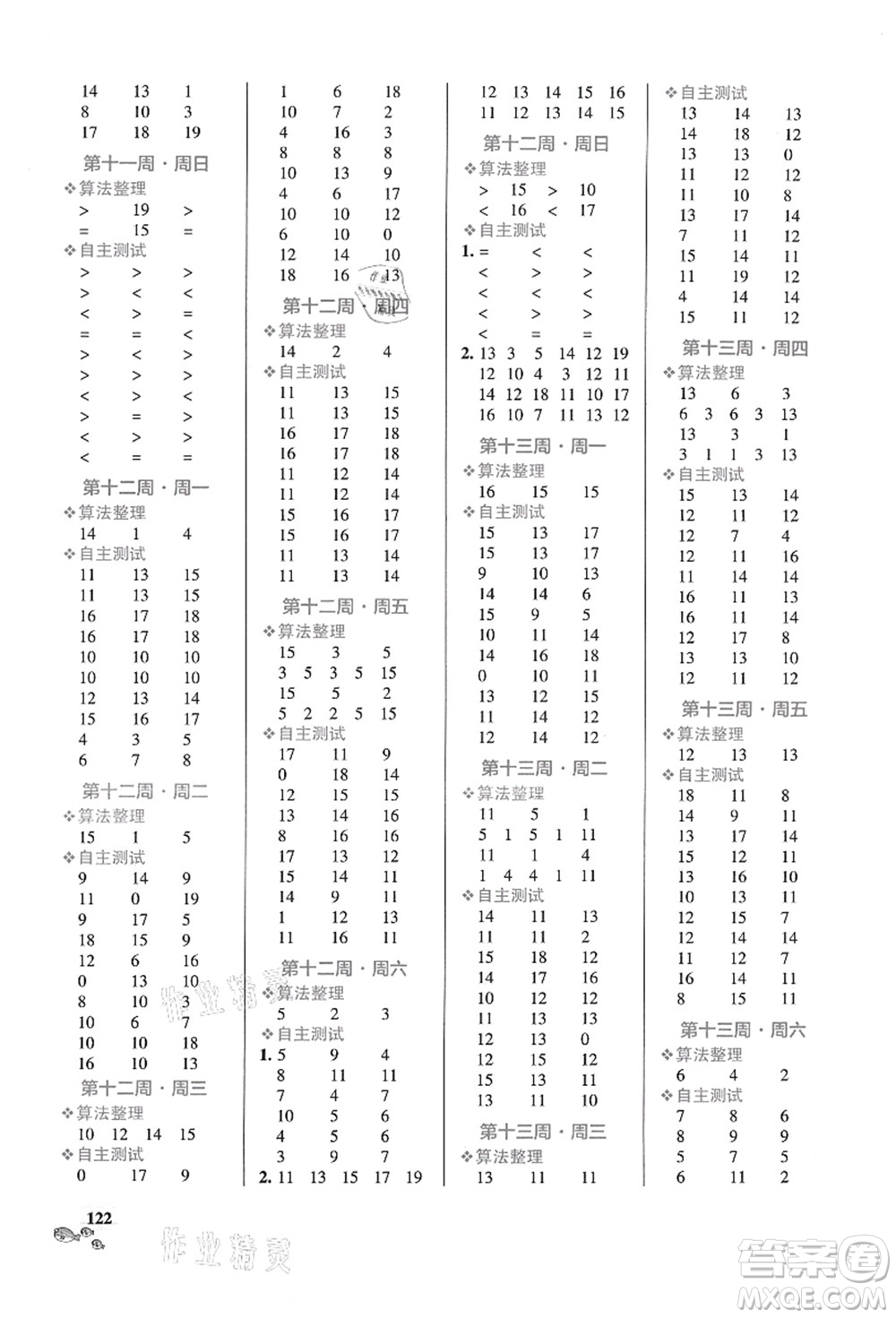 遼寧教育出版社2021小學(xué)學(xué)霸天天計(jì)算一年級(jí)數(shù)學(xué)上冊(cè)RJ人教版答案