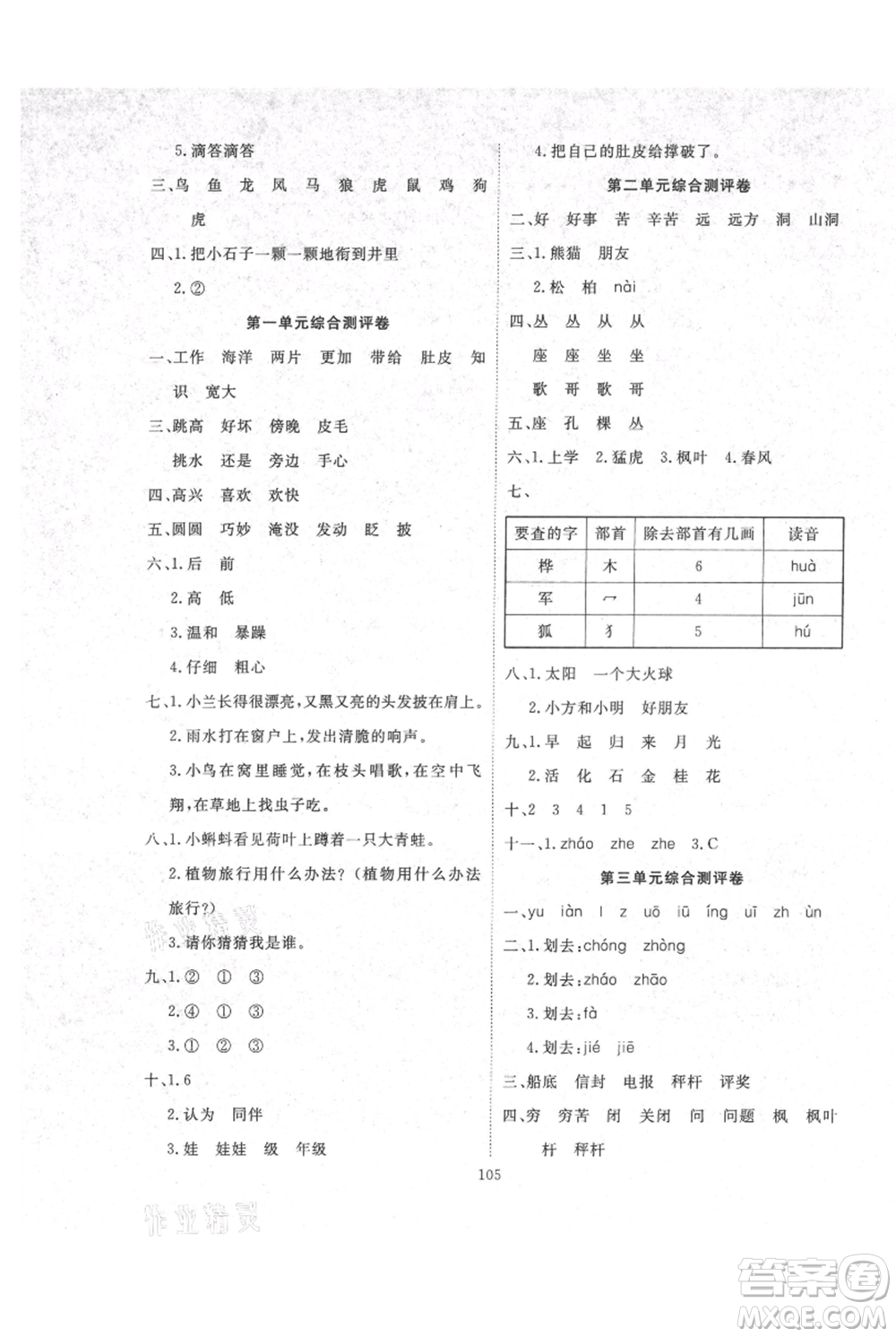 長江少年兒童出版社2021優(yōu)質(zhì)課堂導學案二年級上冊語文人教版參考答案