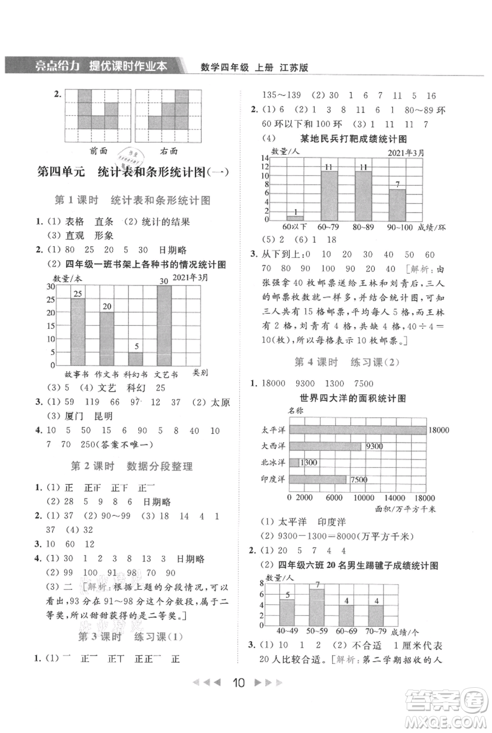 北京教育出版社2021秋季亮點(diǎn)給力提優(yōu)課時(shí)作業(yè)本四年級(jí)上冊(cè)數(shù)學(xué)江蘇版參考答案