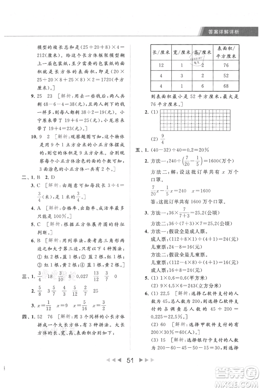 北京教育出版社2021秋季亮點(diǎn)給力提優(yōu)課時(shí)作業(yè)本六年級上冊數(shù)學(xué)江蘇版參考答案