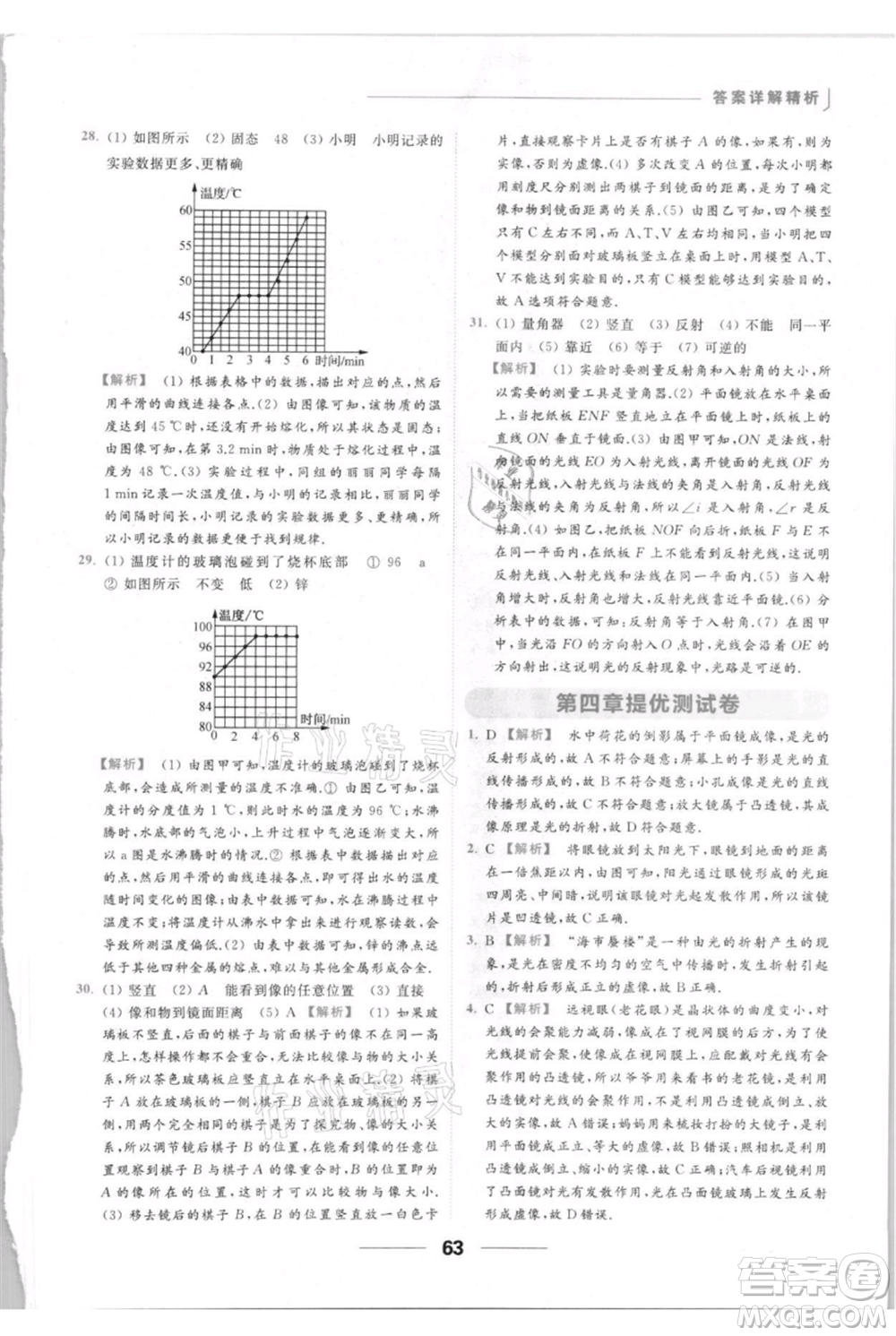 云南美術(shù)出版社2021秋季亮點(diǎn)給力提優(yōu)課時(shí)作業(yè)本八年級(jí)上冊(cè)物理通用版參考答案