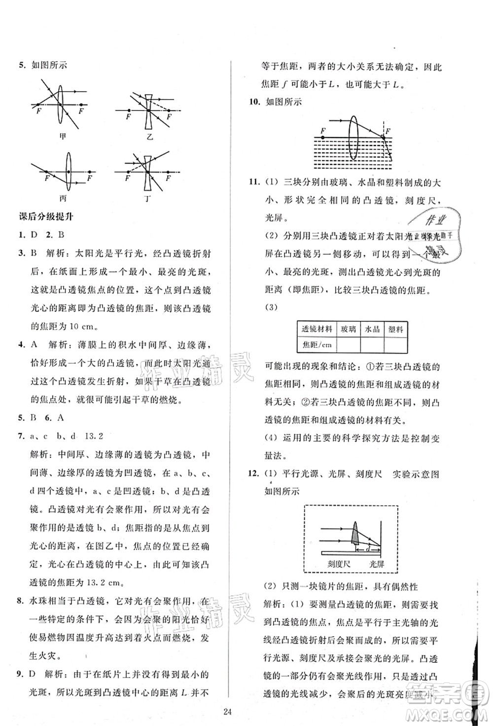 人民教育出版社2021同步輕松練習(xí)八年級物理上冊人教版答案