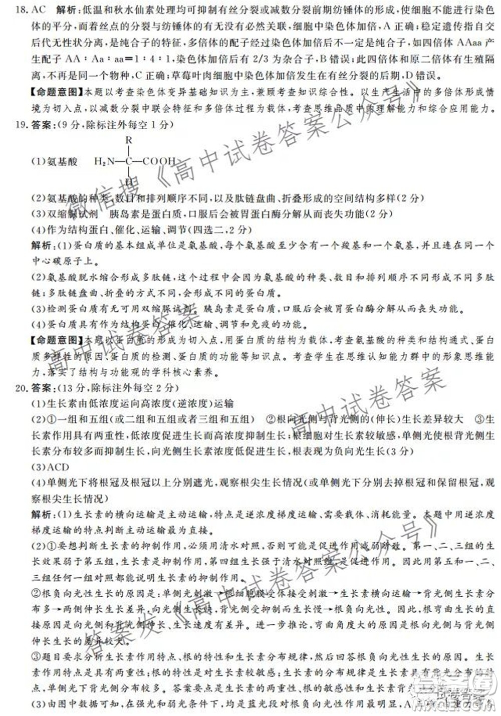 神州智達省級聯(lián)測2021-2022第一次考試高三生物試題及答案