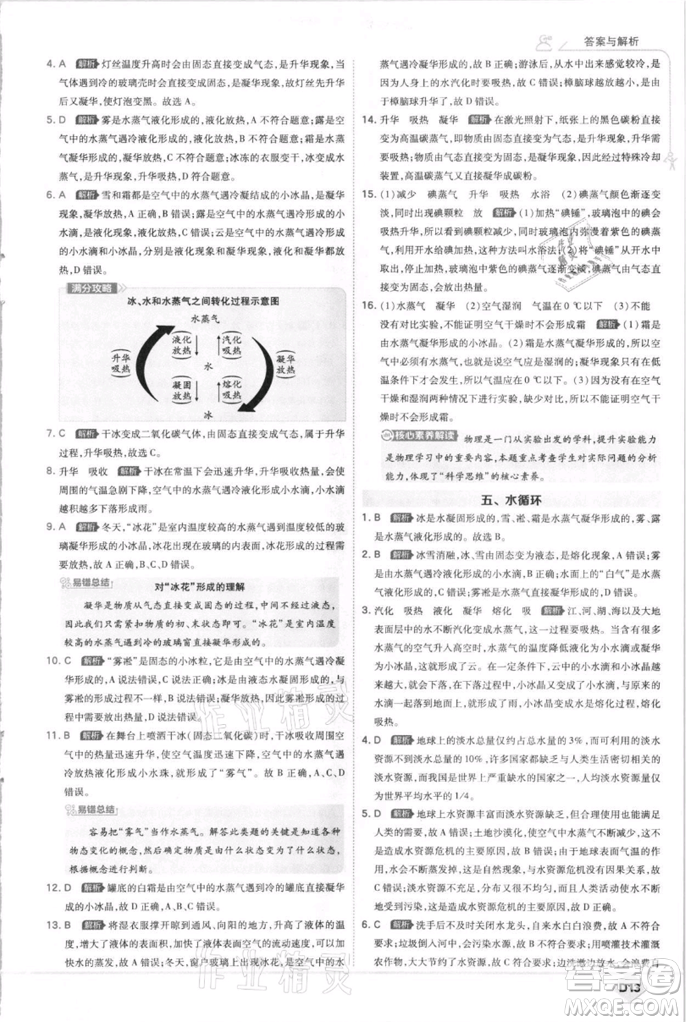 開明出版社2021少年班初中物理八年級上冊蘇科版參考答案