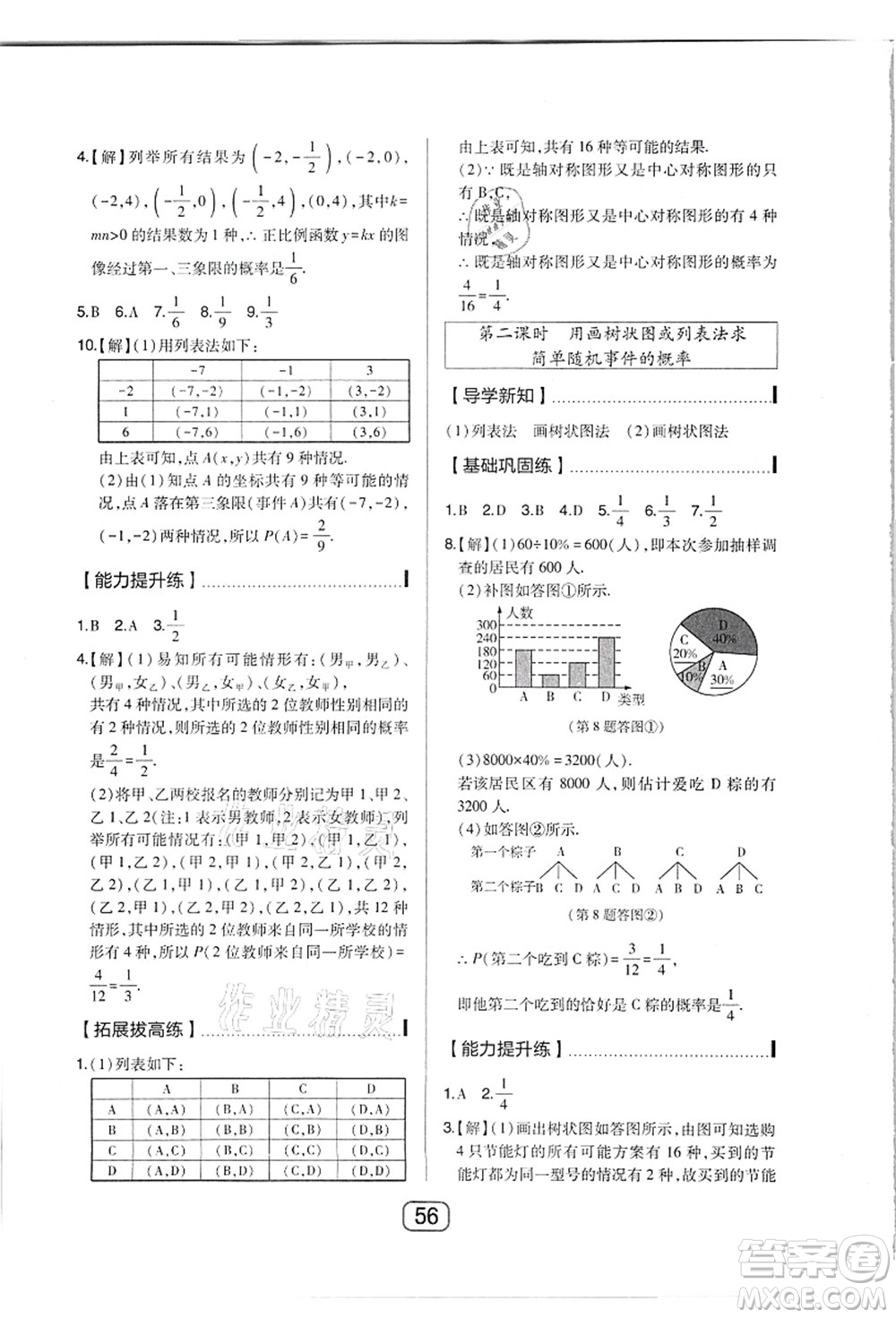 東北師范大學(xué)出版社2021北大綠卡課時(shí)同步講練九年級(jí)數(shù)學(xué)上冊(cè)人教版答案