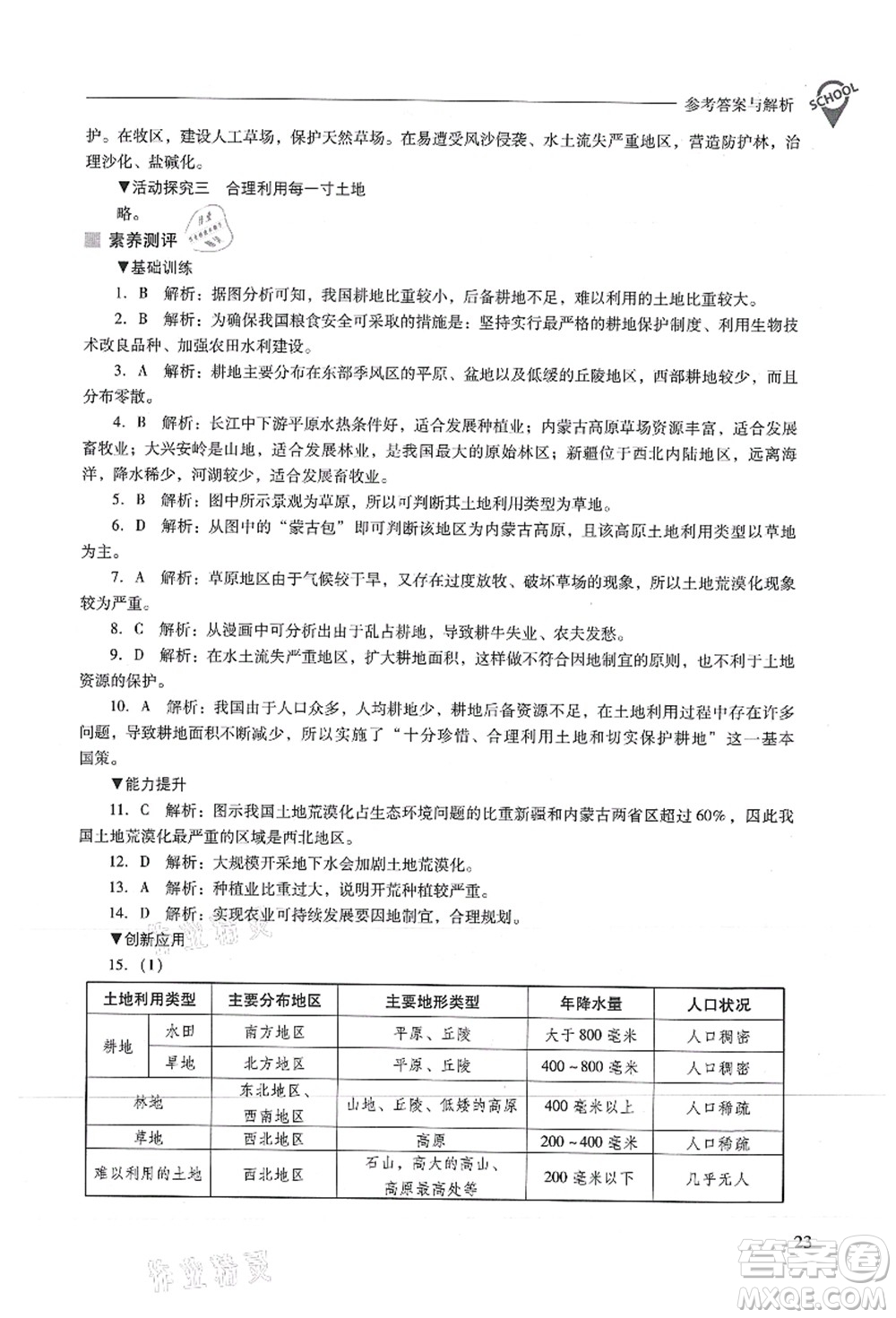 山西教育出版社2021新課程問(wèn)題解決導(dǎo)學(xué)方案八年級(jí)地理上冊(cè)人教版答案