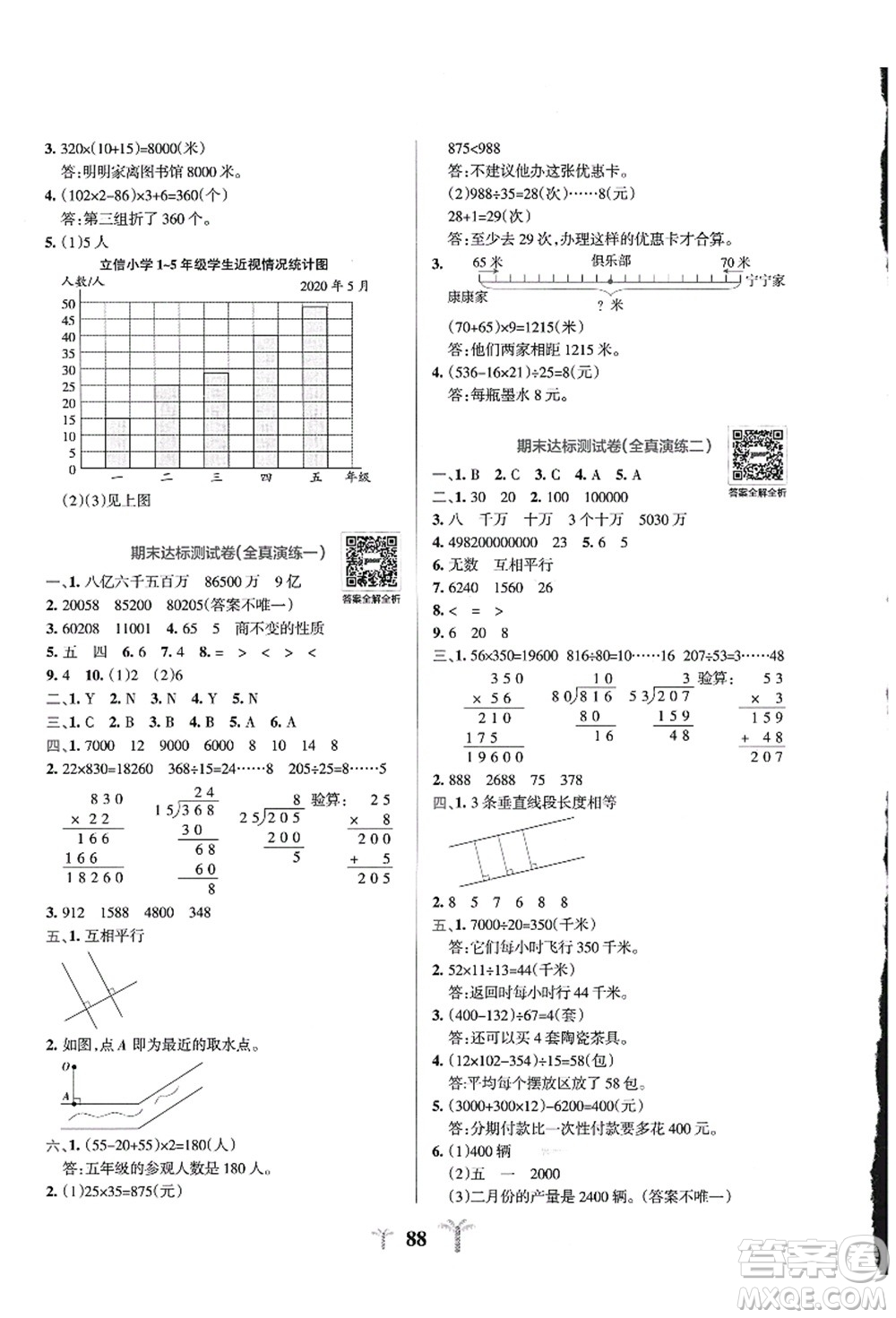 陜西師范大學出版總社有限公司2021小學學霸沖A卷四年級數(shù)學上冊QD青島版答案