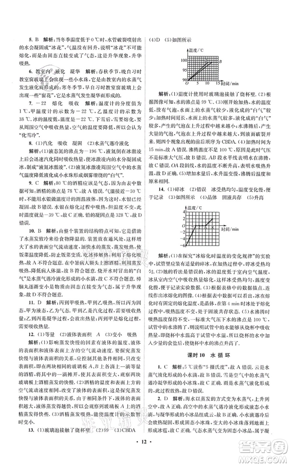 江蘇鳳凰科學(xué)技術(shù)出版社2021小題狂做提優(yōu)版八年級(jí)物理上冊(cè)蘇科版答案