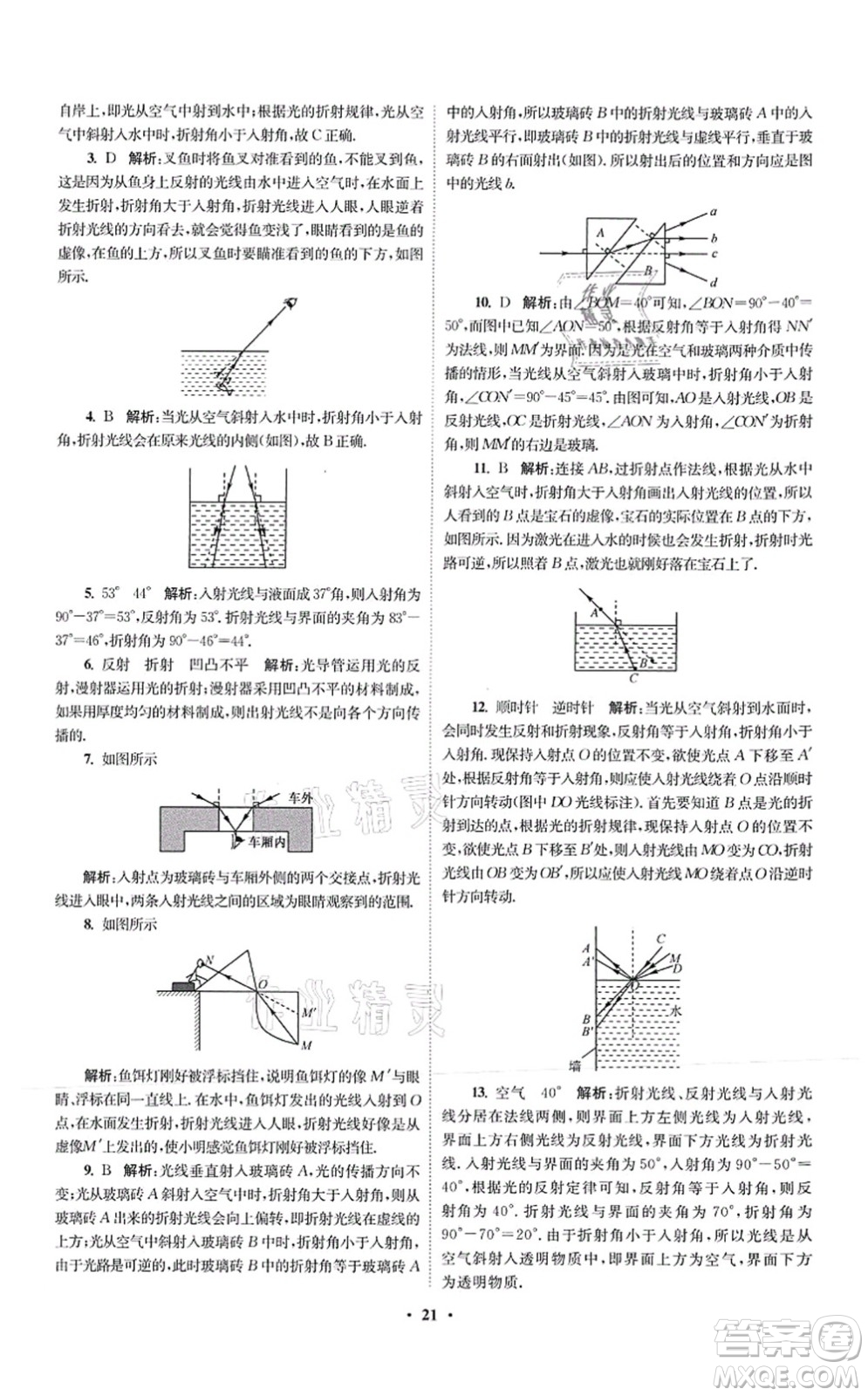 江蘇鳳凰科學(xué)技術(shù)出版社2021小題狂做提優(yōu)版八年級(jí)物理上冊(cè)蘇科版答案