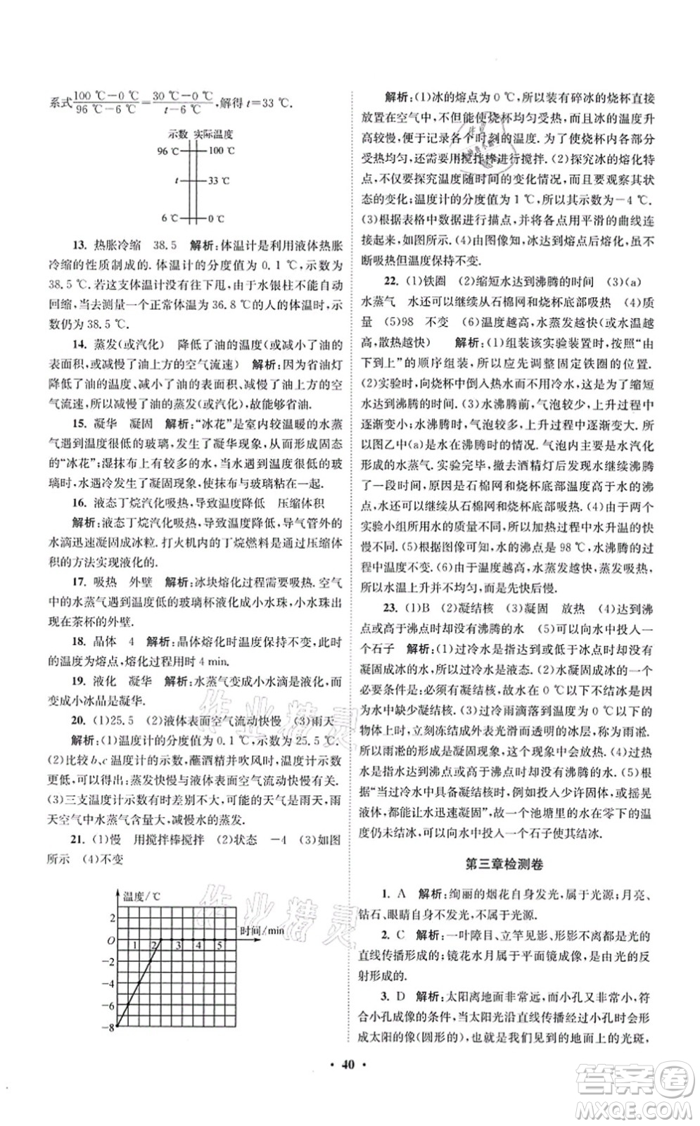 江蘇鳳凰科學(xué)技術(shù)出版社2021小題狂做提優(yōu)版八年級(jí)物理上冊(cè)蘇科版答案