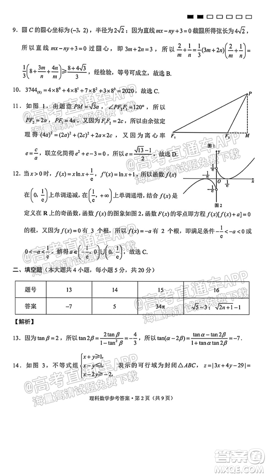 2022屆貴陽一中高考適應(yīng)性月考一理科數(shù)學(xué)試題及答案