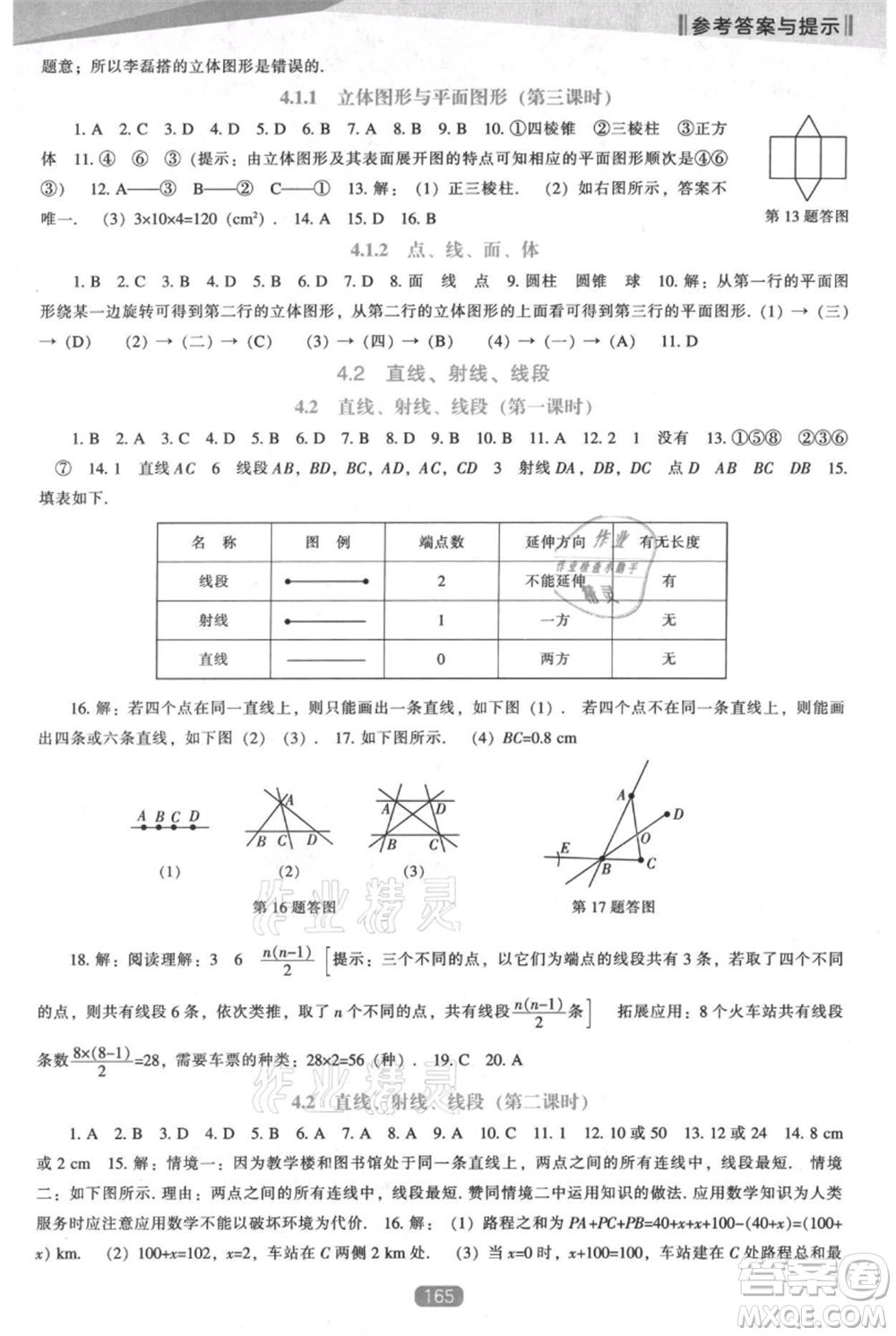 遼海出版社2021新課程數(shù)學(xué)能力培養(yǎng)七年級上冊人教版參考答案