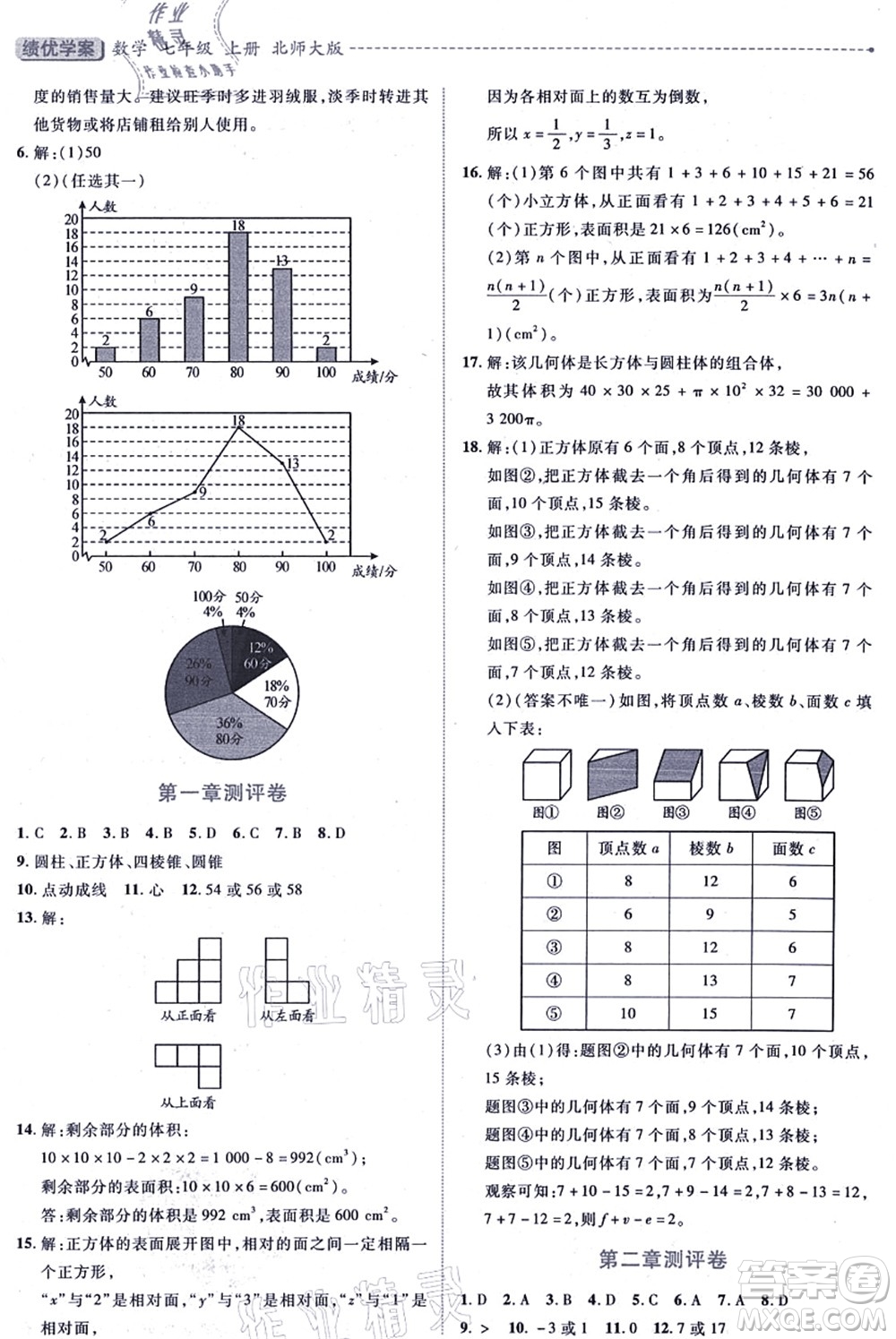 陜西師范大學(xué)出版總社有限公司2021績(jī)優(yōu)學(xué)案七年級(jí)數(shù)學(xué)上冊(cè)北師大版答案