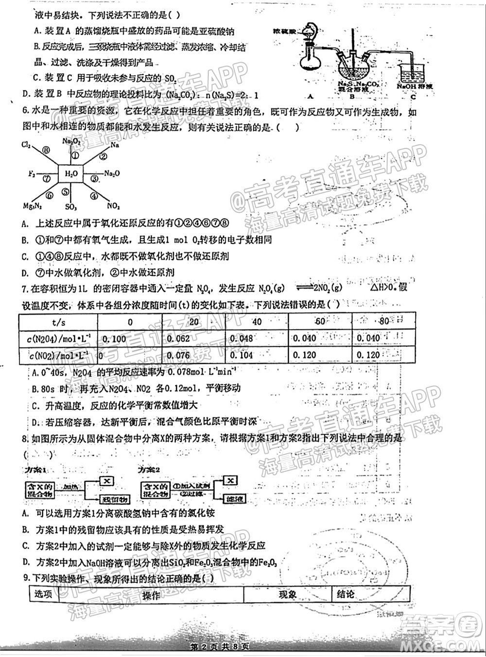 臨沂高19級(jí)階段學(xué)情調(diào)研化學(xué)試卷及答案