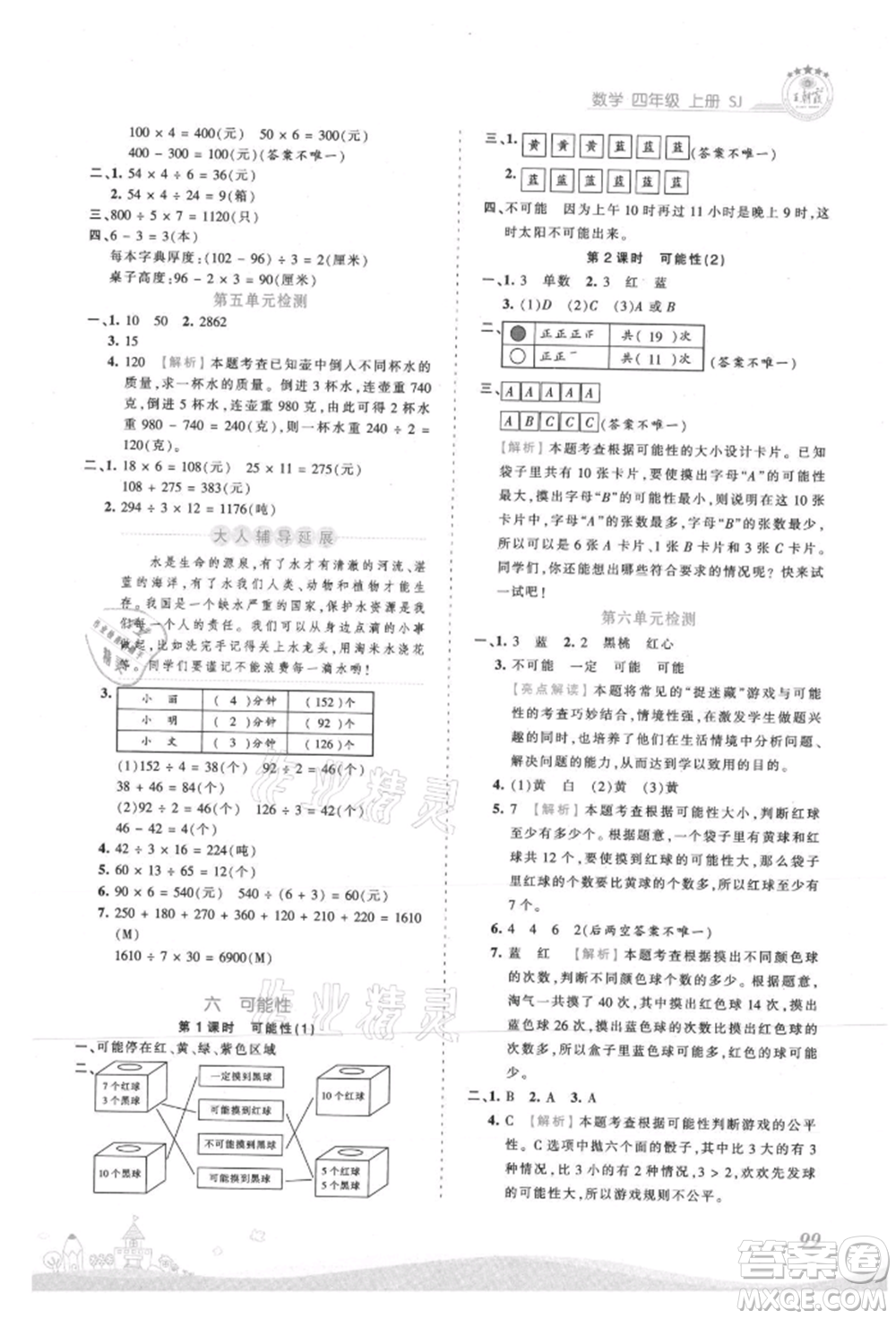 江西人民出版社2021王朝霞創(chuàng)維新課堂同步優(yōu)化訓(xùn)練四年級(jí)上冊(cè)數(shù)學(xué)蘇教版參考答案