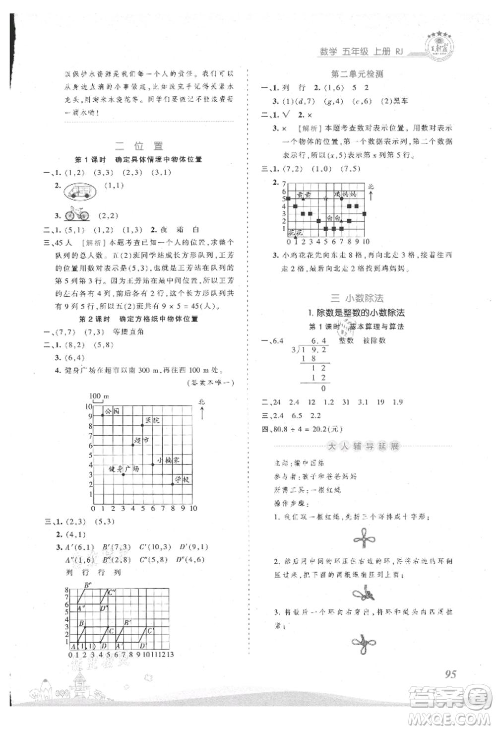 江西人民出版社2021王朝霞創(chuàng)維新課堂同步優(yōu)化訓(xùn)練五年級(jí)上冊(cè)數(shù)學(xué)人教版參考答案