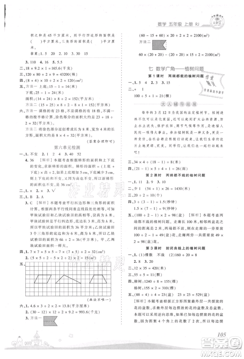 江西人民出版社2021王朝霞創(chuàng)維新課堂同步優(yōu)化訓(xùn)練五年級(jí)上冊(cè)數(shù)學(xué)人教版參考答案