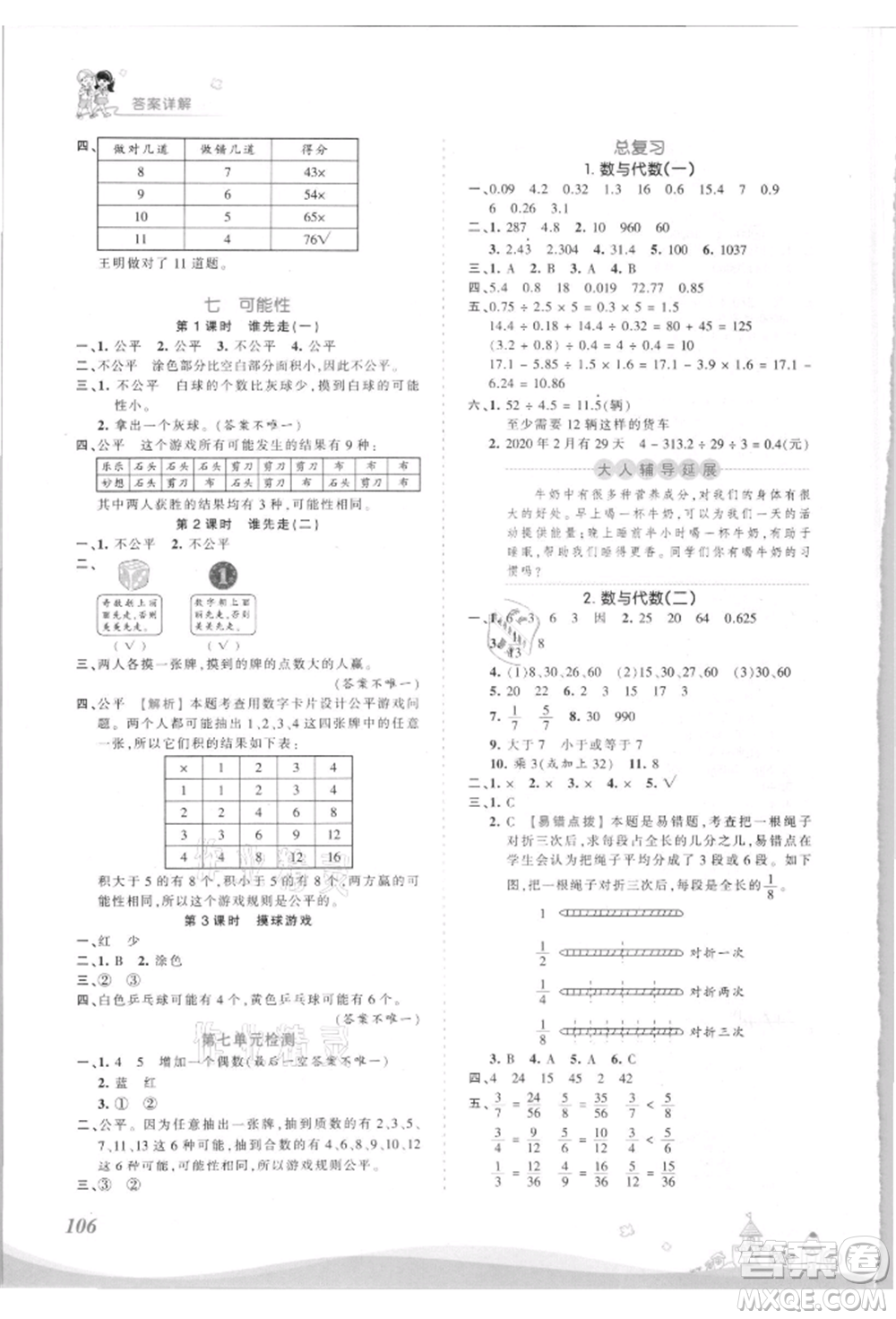 江西人民出版社2021王朝霞創(chuàng)維新課堂同步優(yōu)化訓(xùn)練五年級上冊數(shù)學(xué)北師大版參考答案