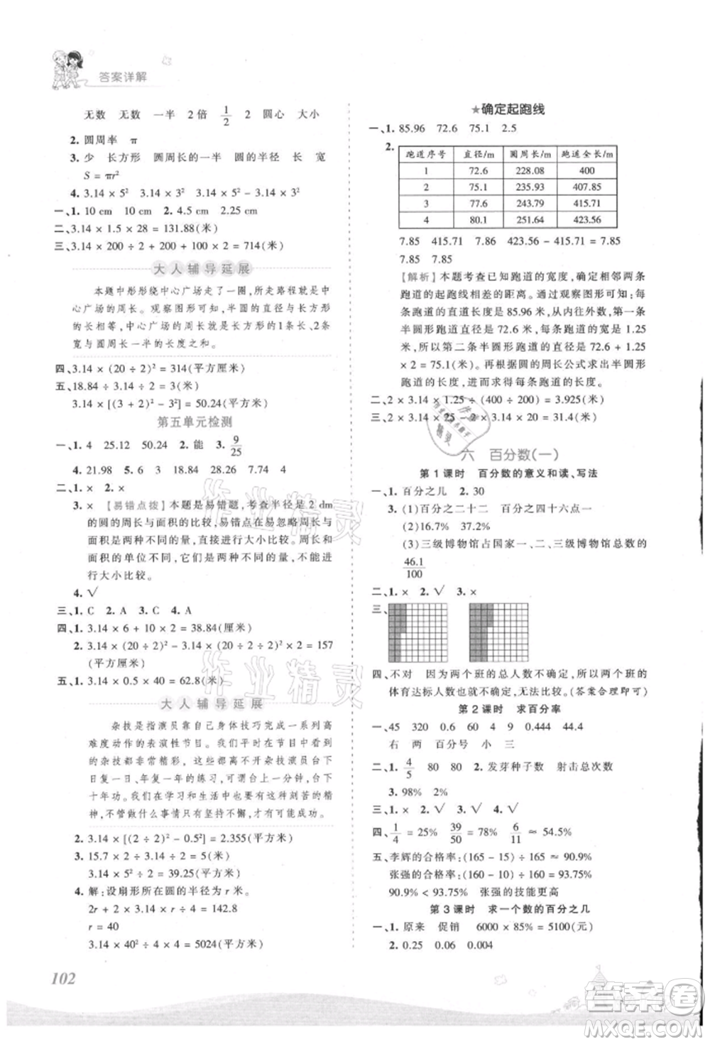 江西人民出版社2021王朝霞創(chuàng)維新課堂同步優(yōu)化訓(xùn)練六年級上冊數(shù)學(xué)人教版參考答案