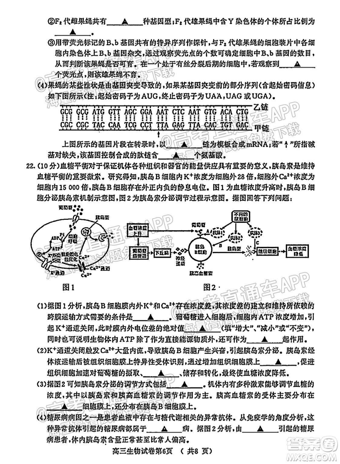 南京市2022屆高三年級學情調(diào)研生物試題及答案