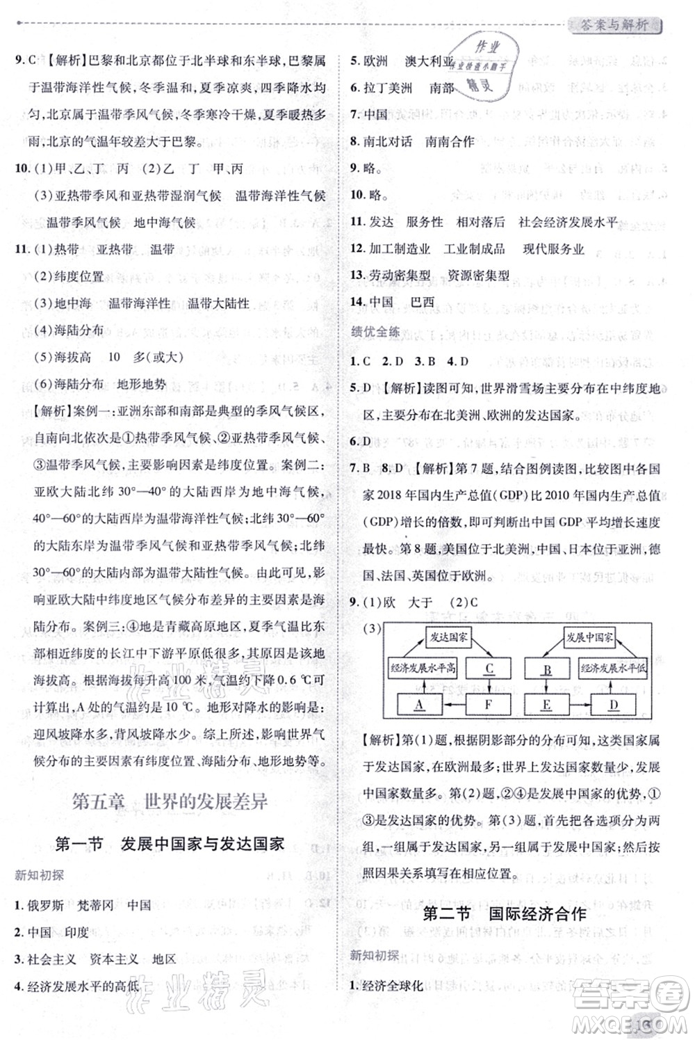 陜西師范大學(xué)出版總社有限公司2021績優(yōu)學(xué)案七年級地理上冊湘教版答案