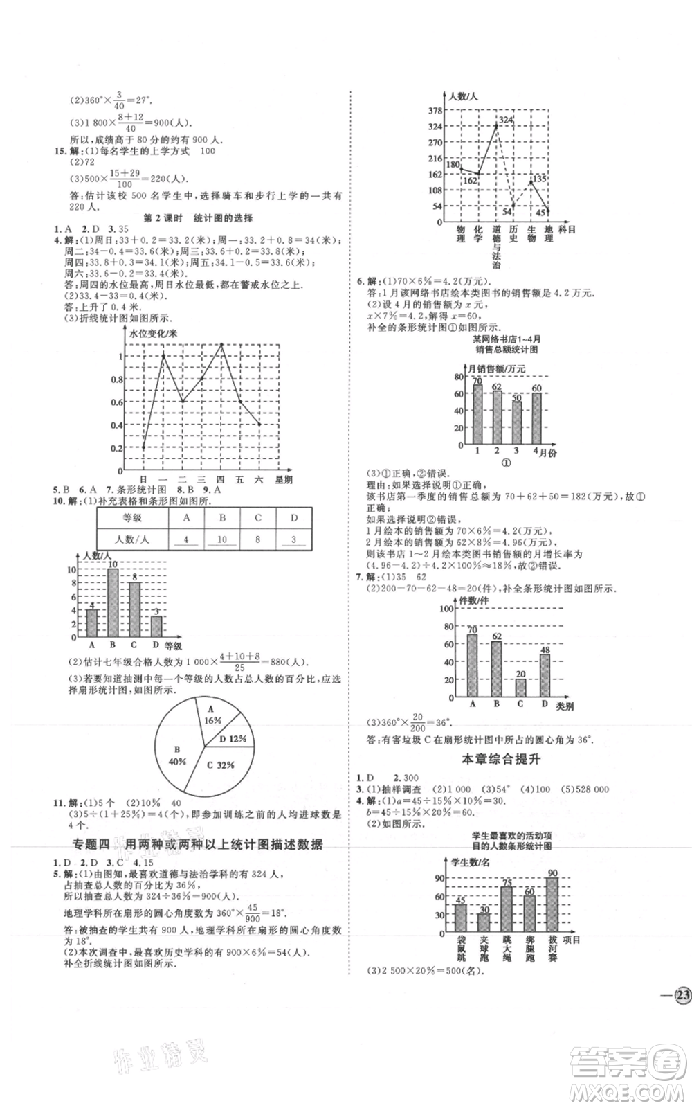 延邊教育出版社2021優(yōu)+學(xué)案課時通七年級上冊數(shù)學(xué)青島版參考答案