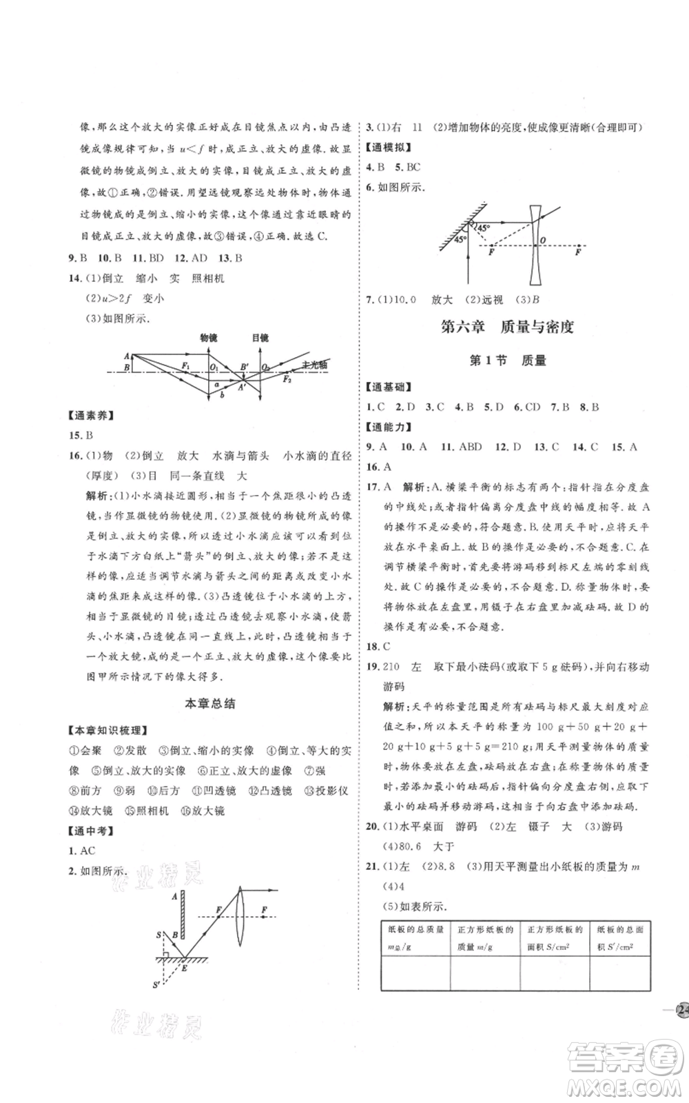 延邊教育出版社2021優(yōu)+學案課時通八年級上冊物理人教版濰坊專版參考答案