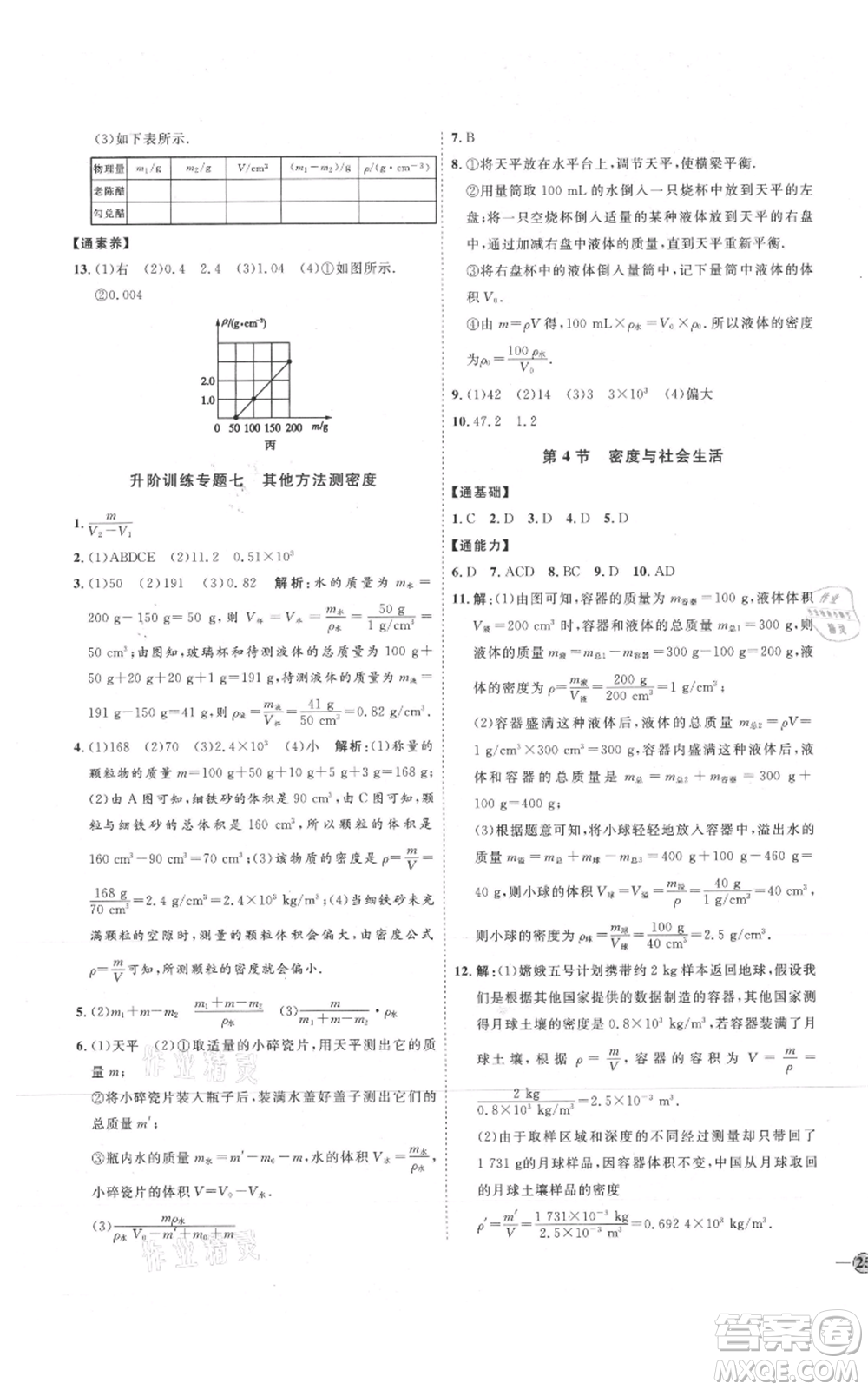 延邊教育出版社2021優(yōu)+學案課時通八年級上冊物理人教版濰坊專版參考答案