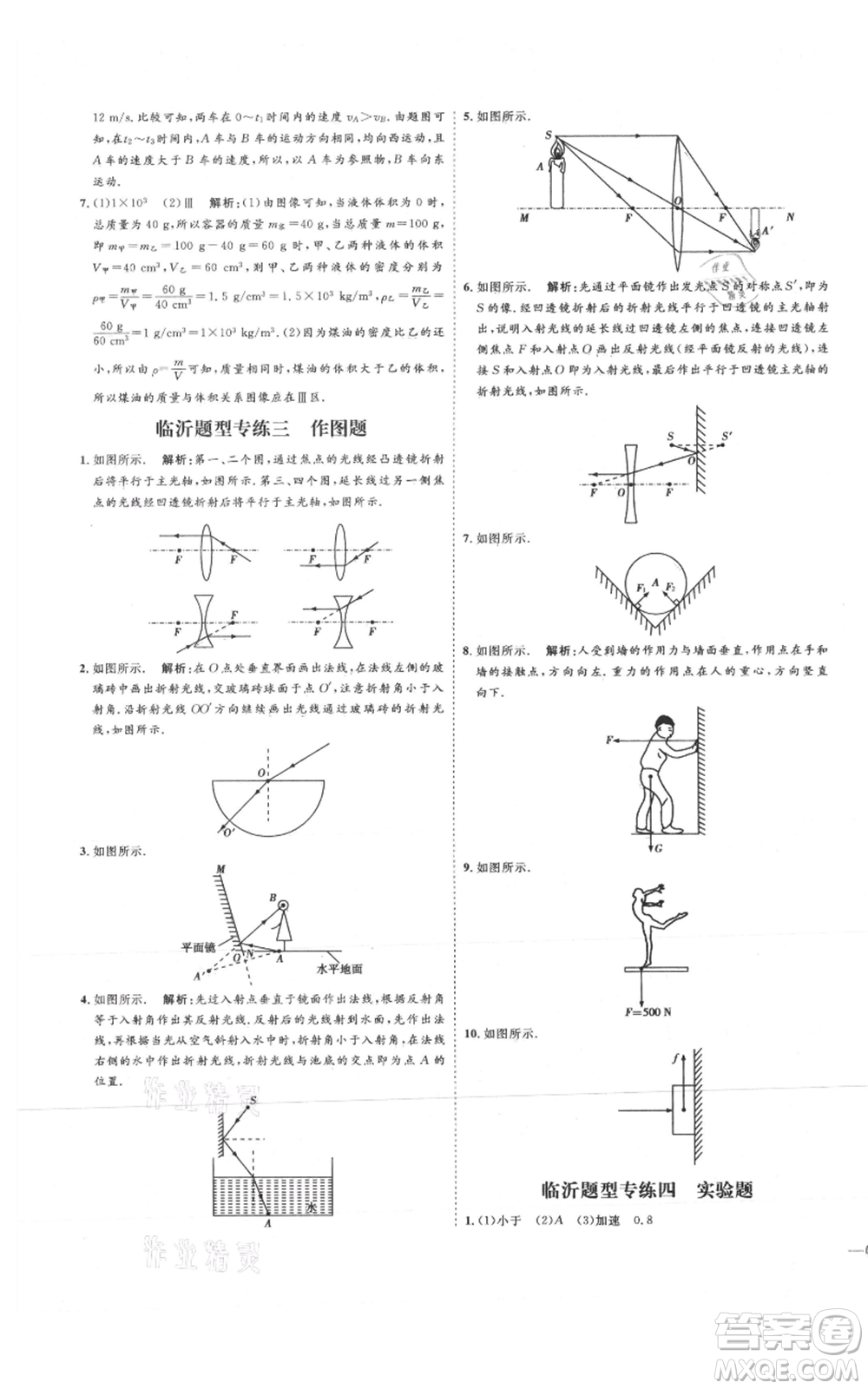 延邊教育出版社2021優(yōu)+學(xué)案課時(shí)通八年級上冊物理滬科版臨沂專版參考答案